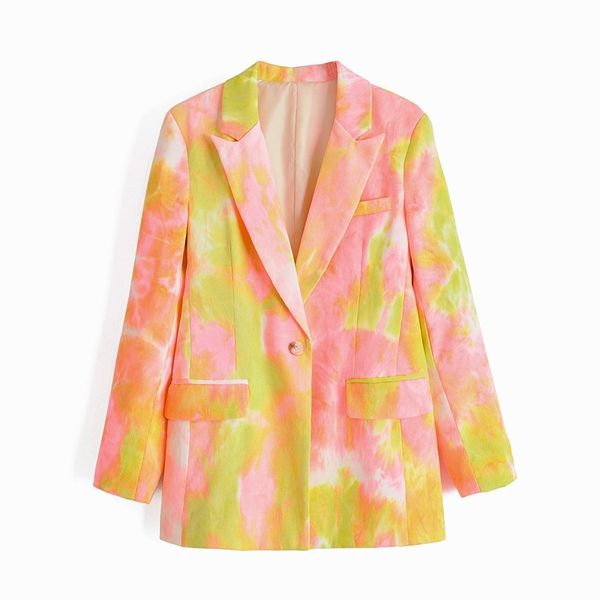 elegant women tie-dye blazer office ladies yellow and rad print jackets casual female single button suits chic girls pocket 210427, White;black
elegant women tie-dye blazer office ladies yellow and rad print jackets casual female single button suits chic girls pocket 210427, White;black