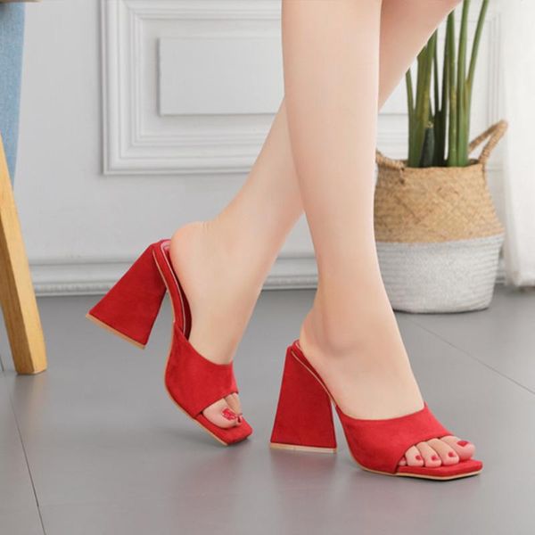 slippers 10cm chunky-heel woman's high heels flock summer ladies slides narrow band women's sandals 2021 strange style, Black
slippers 10cm chunky-heel woman's high heels flock summer ladies slides narrow band women's sandals 2021 strange style, Black