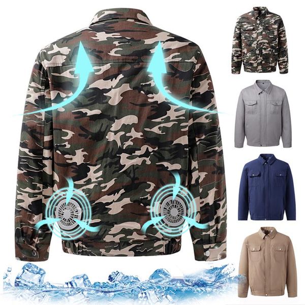 men's jackets 2021 summer cooling clothing air-conditioning fan usb charging jacket men women breathable cool long sleeve working coat, Black;brown
men's jackets 2021 summer cooling clothing air-conditioning fan usb charging jacket men women breathable cool long sleeve working coat, Black;brown