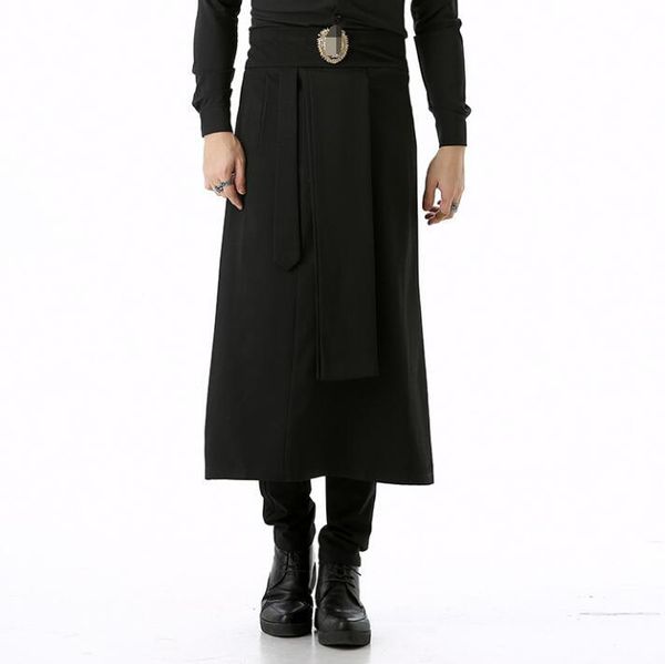 men's pants european and american personality pleated skirt trendy brand fashion loose wide-leg, Black
men's pants european and american personality pleated skirt trendy brand fashion loose wide-leg, Black