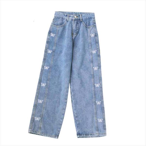 denim spring autumn high waist womens jean loose casual bottoms beautiful butterfly embroidery vintage blue trousers long
denim spring autumn high waist womens jean loose casual bottoms beautiful butterfly embroidery vintage blue trousers long