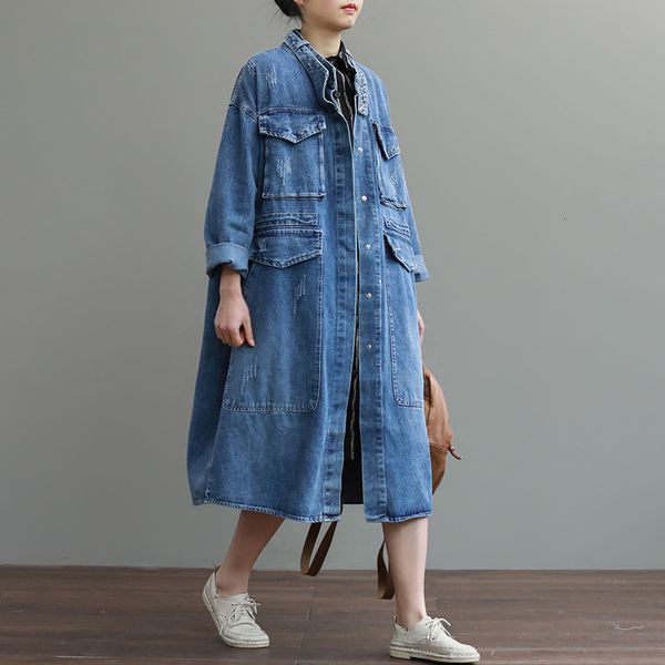 coat plus size women outerwear fashion lady demin trench coats spring autumn long sleeve loose cardigan female clothing, Black
coat plus size women outerwear fashion lady demin trench coats spring autumn long sleeve loose cardigan female clothing, Black