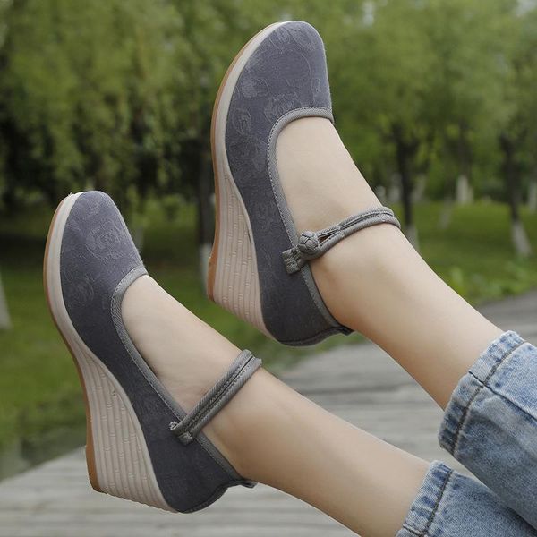 beijing cloth shoes song clothing wedge sandlas national style disk buckle literary women's single sandals, Black
beijing cloth shoes song clothing wedge sandlas national style disk buckle literary women's single sandals, Black
