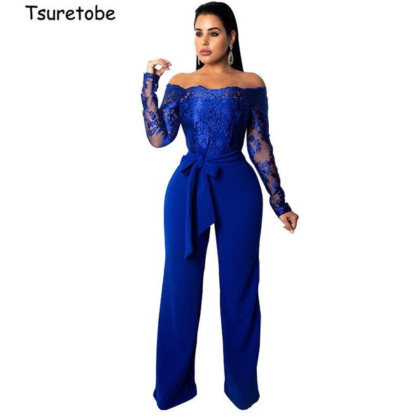 women's jumpsuits & rompers tsureobe wide leg lace jumpsuit for women off shoulder casual flare printed bodysuit female long sleeve ele, Black;white
women's jumpsuits & rompers tsureobe wide leg lace jumpsuit for women off shoulder casual flare printed bodysuit female long sleeve ele, Black;white