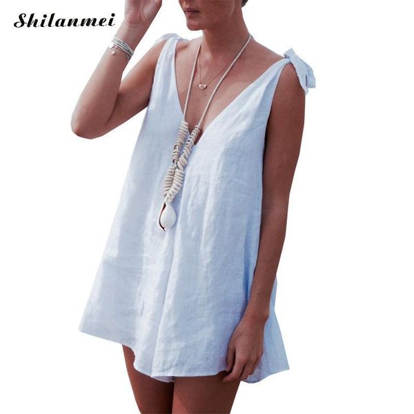 women's jumpsuits & rompers 2021 summer women romper jumpsuit sleeveless v neck beach short loose causal playsuits solid backless overa, Black;white
women's jumpsuits & rompers 2021 summer women romper jumpsuit sleeveless v neck beach short loose causal playsuits solid backless overa, Black;white
