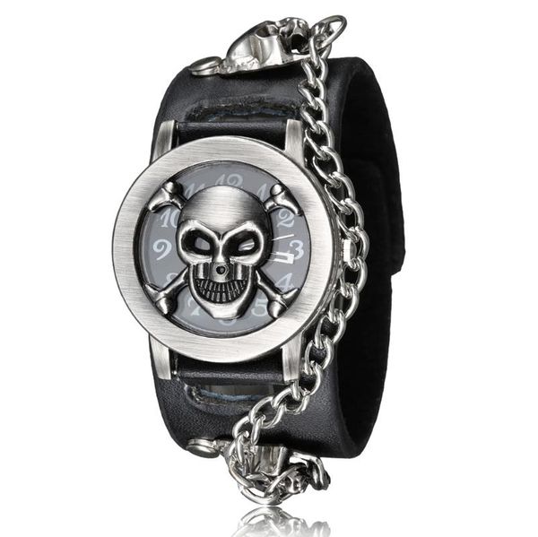 wristwatches 3d skull laser engraved men watch unique rivet skeleton wrist watches punk rock singer chain male quartz wristwatch, Slivery;brown
wristwatches 3d skull laser engraved men watch unique rivet skeleton wrist watches punk rock singer chain male quartz wristwatch, Slivery;brown
