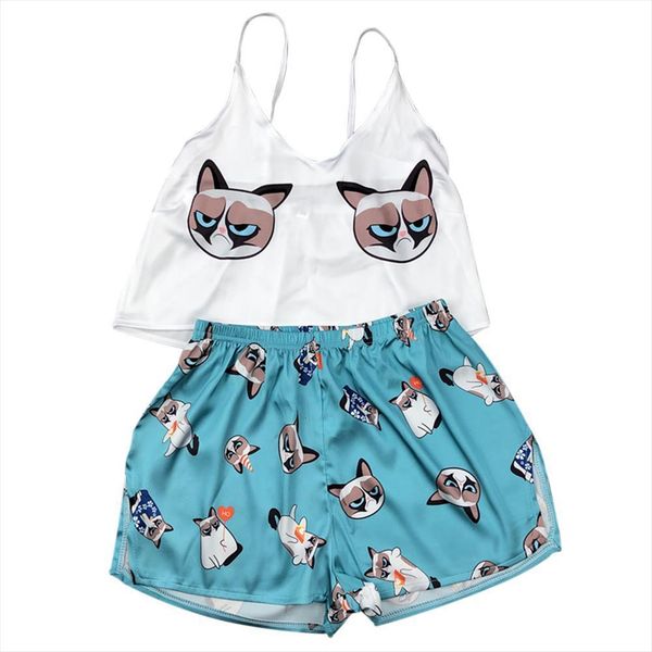animal cartoon print lovely womens sleepwears home suit summer v neck pyjamas women spaghetti strap loose pijama satin femme, Black;red
animal cartoon print lovely womens sleepwears home suit summer v neck pyjamas women spaghetti strap loose pijama satin femme, Black;red