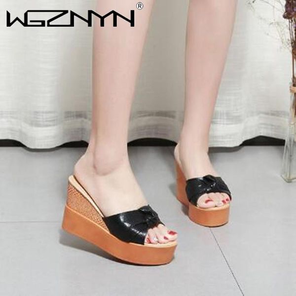 shoes women 2021 casual summer shiny bowknot slippers ladies fish mouth platform high heels sandals slope, Black
shoes women 2021 casual summer shiny bowknot slippers ladies fish mouth platform high heels sandals slope, Black