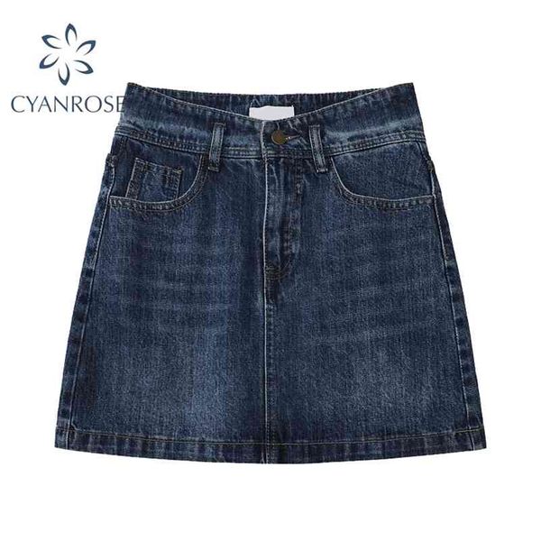 high waist crop denim skirts women summer blue&white washed a line skirt female streetwear rok party club bar clothes 210430, Black
high waist crop denim skirts women summer blue&white washed a line skirt female streetwear rok party club bar clothes 210430, Black
