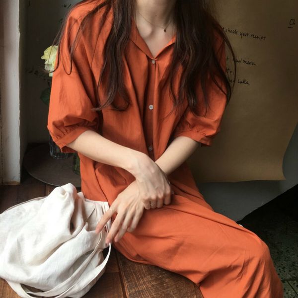 casual dresses women summer ruffle v neck half sleeve long shirt dress orange solid color brief with waistbelt single breasted qrk, Black;gray
casual dresses women summer ruffle v neck half sleeve long shirt dress orange solid color brief with waistbelt single breasted qrk, Black;gray