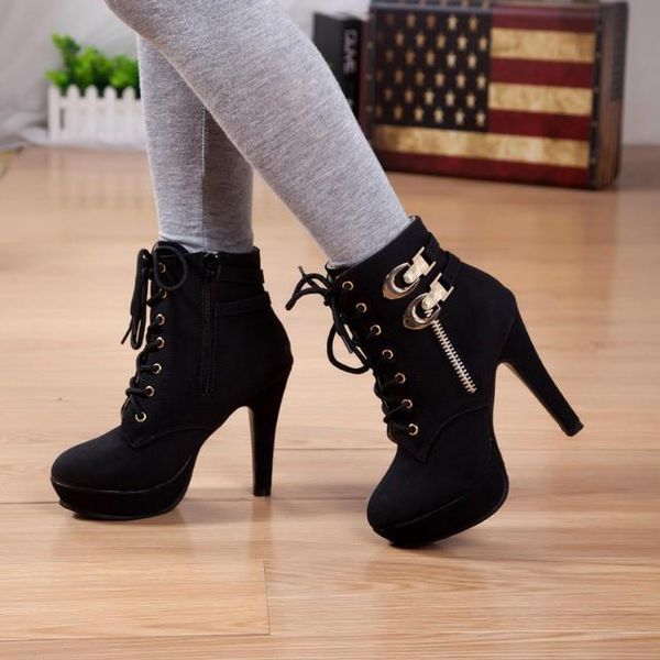 boots lace-up water-proof platform thin heels ultra-high women's shoes belt buckles bare custom 40 41 42 43, Black
boots lace-up water-proof platform thin heels ultra-high women's shoes belt buckles bare custom 40 41 42 43, Black