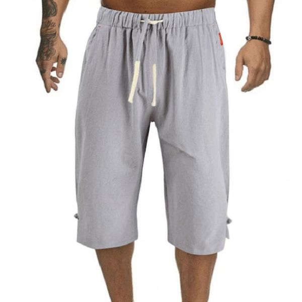 men's shorts summer solid color casual lace up baggy stylish breathable linen blend sweatpants men cropped trousers streetwear, White;black
men's shorts summer solid color casual lace up baggy stylish breathable linen blend sweatpants men cropped trousers streetwear, White;black