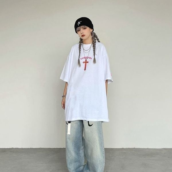 crosin cotton cross printed short sleeve street casual t-shirt for girls brand v69z, White
crosin cotton cross printed short sleeve street casual t-shirt for girls brand v69z, White