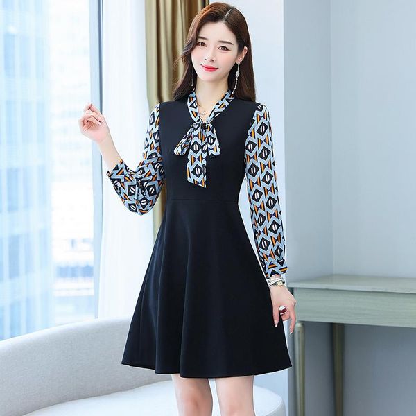 casual dresses women's autumn style knitted dress long sleeve patchwork flower printed black a-line chiffon, Black;gray
casual dresses women's autumn style knitted dress long sleeve patchwork flower printed black a-line chiffon, Black;gray