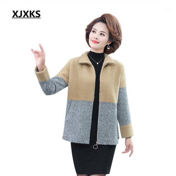 women's wool & blends xjxks fashion stitching women zipper woolen coat autumn winter 2021 loose plus size comfortable, Black
women's wool & blends xjxks fashion stitching women zipper woolen coat autumn winter 2021 loose plus size comfortable, Black