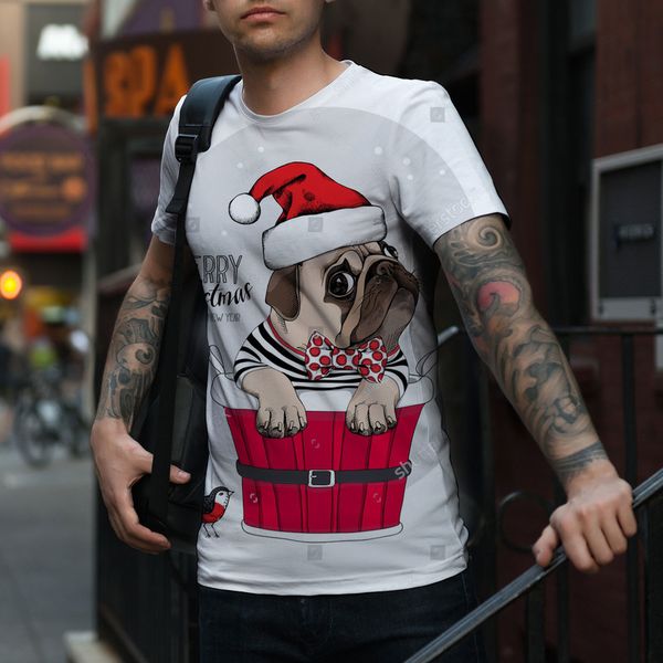men's cute christmas animal pug 3d printing fashion christmas short-sleeved breathable daily street shooting party travel vacation, White;black
men's cute christmas animal pug 3d printing fashion christmas short-sleeved breathable daily street shooting party travel vacation, White;black
