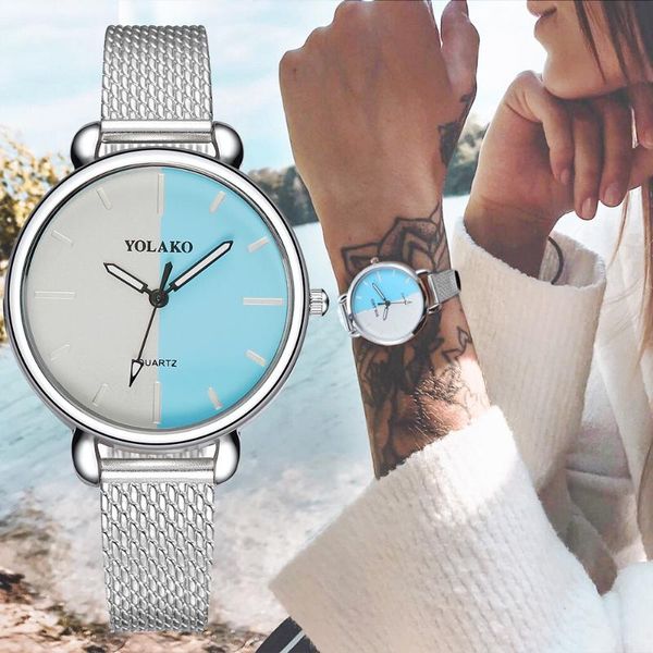 wristwatches luxury watch womern yolako women's casual quartz leather band strap analog wrist dames horloge #03, Slivery;brown
wristwatches luxury watch womern yolako women's casual quartz leather band strap analog wrist dames horloge #03, Slivery;brown