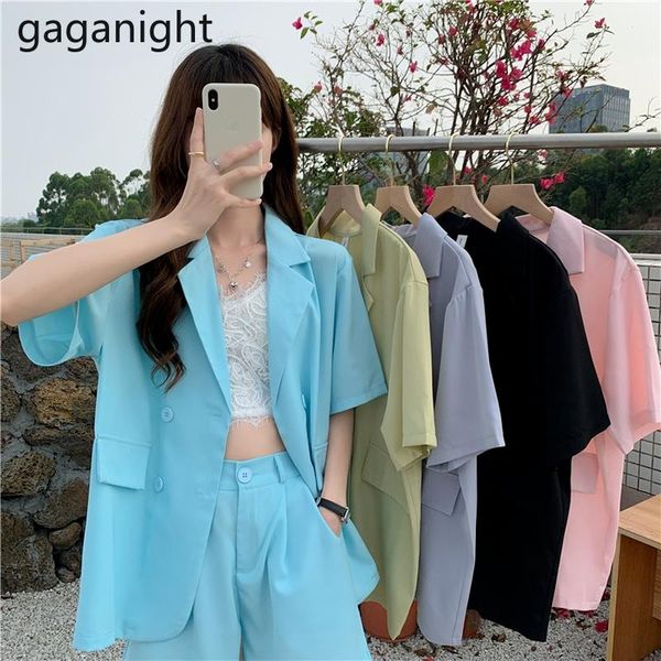 women's tracksuits gaganight 2021 vintage fashion 2 piece set women solid casual short sleeve blazers&pocket office ladies suits workwe, Gray
women's tracksuits gaganight 2021 vintage fashion 2 piece set women solid casual short sleeve blazers&pocket office ladies suits workwe, Gray