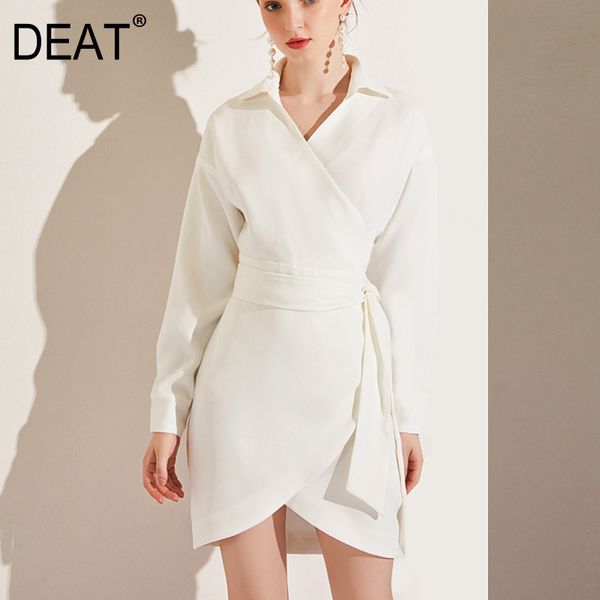 deat new spring summer fashion casual v-neck long sleeve white high waist temperament asymmetric short dress women sh599 210428, Black;gray
deat new spring summer fashion casual v-neck long sleeve white high waist temperament asymmetric short dress women sh599 210428, Black;gray