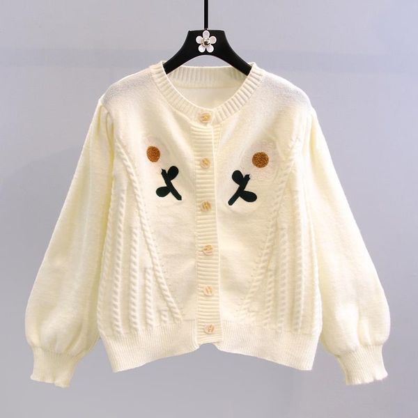 women's knits & tees sweet style embroidery knitted women sweater cardigan autumn winter 2021 lantern sleeved loose button female outwe, White
women's knits & tees sweet style embroidery knitted women sweater cardigan autumn winter 2021 lantern sleeved loose button female outwe, White