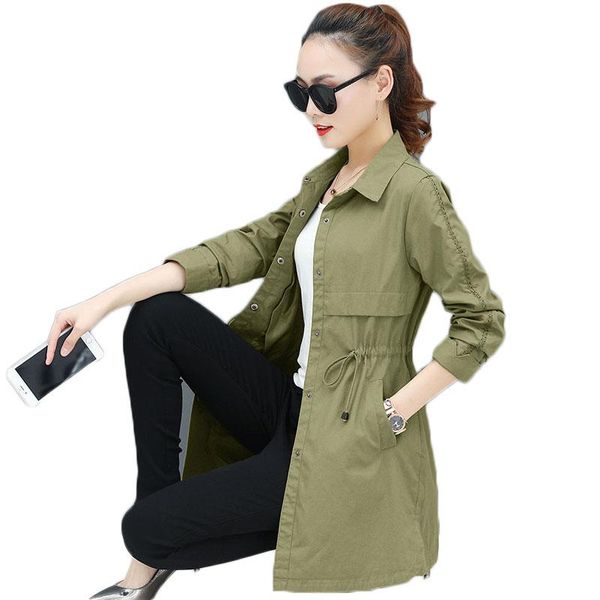 women's trench coats spring autumn mid-length windbreaker female 2021 fashion slim casual wild ladies long sleeve jacket with linied l1, Tan;black
women's trench coats spring autumn mid-length windbreaker female 2021 fashion slim casual wild ladies long sleeve jacket with linied l1, Tan;black