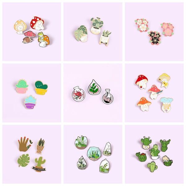 pins, brooches 2-6pcs/set plant for women men cactus mushroom flowers enamel pin bag lapel cute metal badge jewelry gift wholesale, Gray
pins, brooches 2-6pcs/set plant for women men cactus mushroom flowers enamel pin bag lapel cute metal badge jewelry gift wholesale, Gray