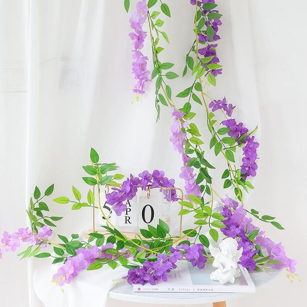 decorative flowers & wreaths artificial wisteria flower rattan winding hanging plastic vine plant
decorative flowers & wreaths artificial wisteria flower rattan winding hanging plastic vine plant