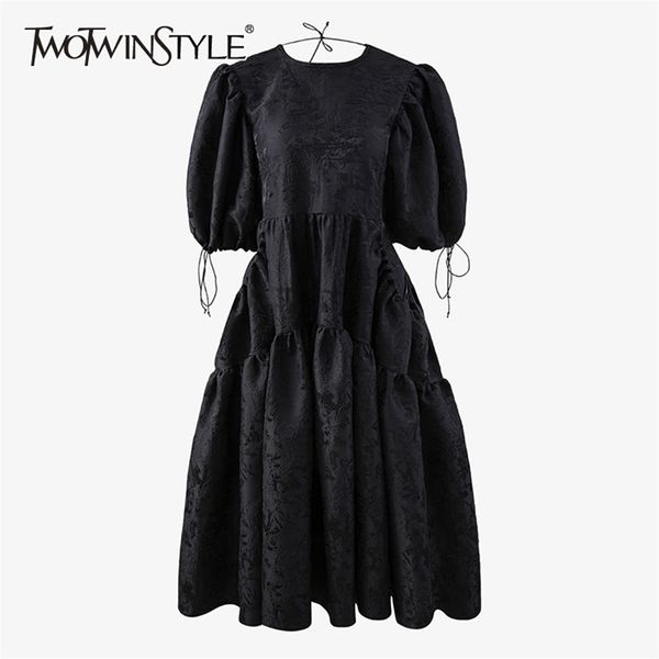 vintage black drawstring dress for women o neck puff short sleeve backless high waist midi dresses female 210520, Black;gray
vintage black drawstring dress for women o neck puff short sleeve backless high waist midi dresses female 210520, Black;gray