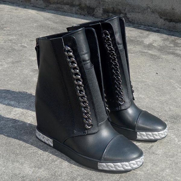 boots brand autumn shoes height increasing fashion casual platform breathable lace up hidden wedges sneakers for women, Black
boots brand autumn shoes height increasing fashion casual platform breathable lace up hidden wedges sneakers for women, Black