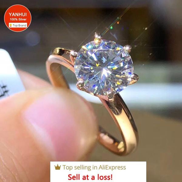 cluster rings yanhui 18k gold ring with 18krgp stamp solitaire 2.0ct zirconia diamond wedding band silver 925 for women, Golden;silver
cluster rings yanhui 18k gold ring with 18krgp stamp solitaire 2.0ct zirconia diamond wedding band silver 925 for women, Golden;silver