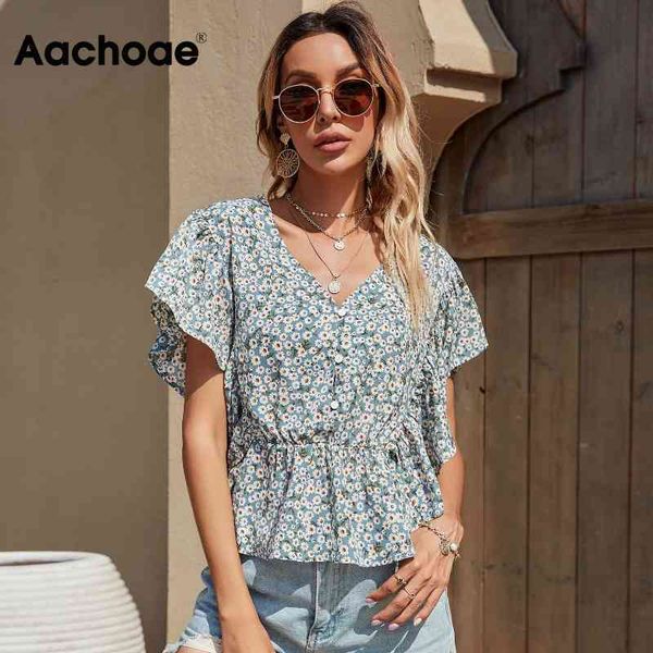 elegant floral print blouse women summer beach ladies butterfly short sleeve chic female shirt blusas mujer 210413, White
elegant floral print blouse women summer beach ladies butterfly short sleeve chic female shirt blusas mujer 210413, White
