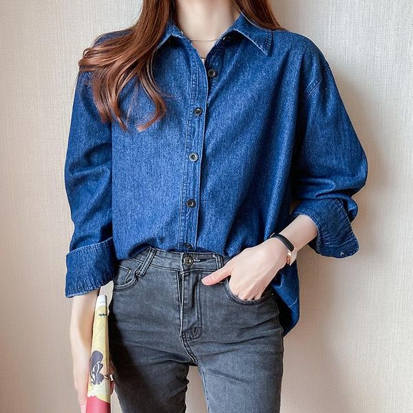 denim spring autumn feminina women's vintage long sleeve blouse fashion clothes 2021 d0608 blouses & shirts, White
denim spring autumn feminina women's vintage long sleeve blouse fashion clothes 2021 d0608 blouses & shirts, White