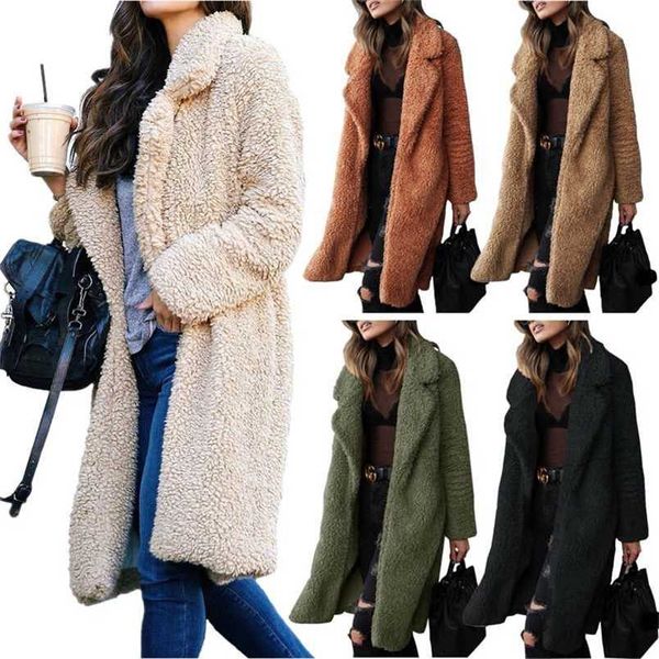 autumn winter women beige teddy faux fur coat thick fleece warm casual girl pockets solid long sleeve open stitch ladies coats 220112, Black
autumn winter women beige teddy faux fur coat thick fleece warm casual girl pockets solid long sleeve open stitch ladies coats 220112, Black