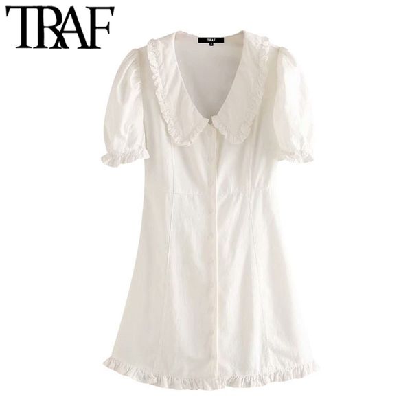 women sweet fashion button-up ruffles mini dress vintage v neck puff sleeve female dresses vestidos mujer 210507, Black;gray
women sweet fashion button-up ruffles mini dress vintage v neck puff sleeve female dresses vestidos mujer 210507, Black;gray