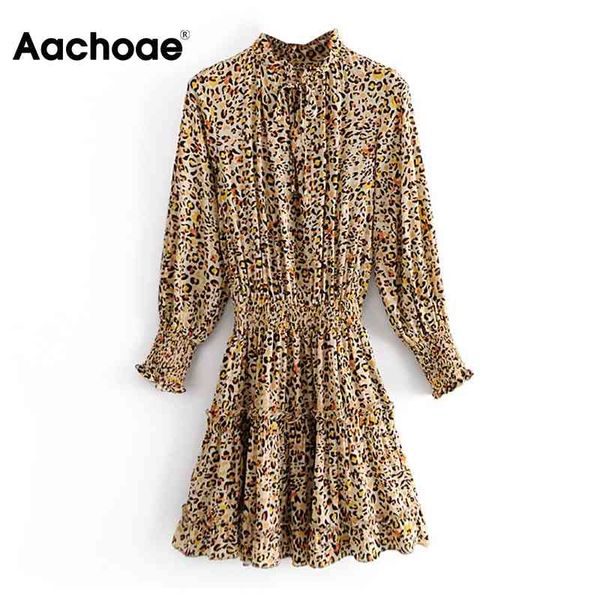 fashion leopard print mini women bow tie ruffles elastic waist dress ladies long sleeve a line vintage dresses 210413, Black;gray
fashion leopard print mini women bow tie ruffles elastic waist dress ladies long sleeve a line vintage dresses 210413, Black;gray