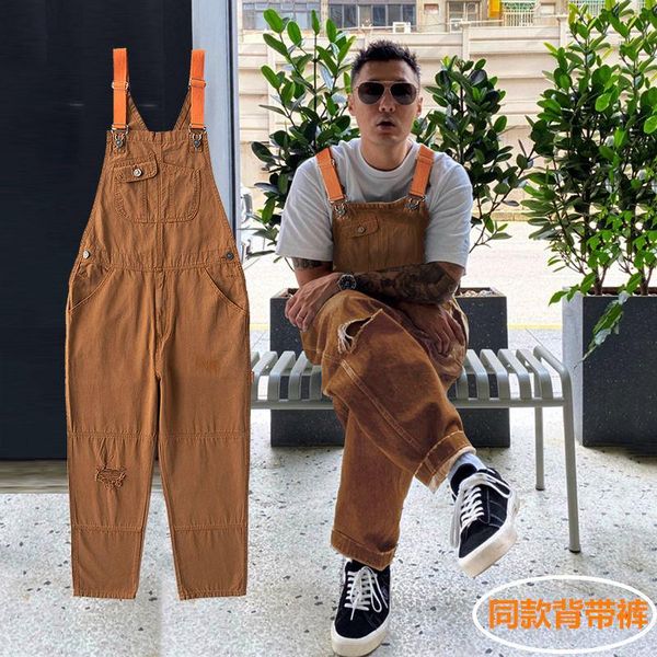 men's jeans fashion loose straight one-piece overalls hole japanese casual large, Blue
men's jeans fashion loose straight one-piece overalls hole japanese casual large, Blue