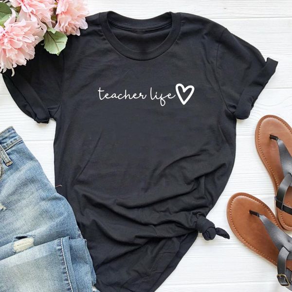 women o neck short sleeve tshirt causal graphic tees love heart harajuku teacher life tumblr t shirt plus size women's t-shirt, White
women o neck short sleeve tshirt causal graphic tees love heart harajuku teacher life tumblr t shirt plus size women's t-shirt, White
