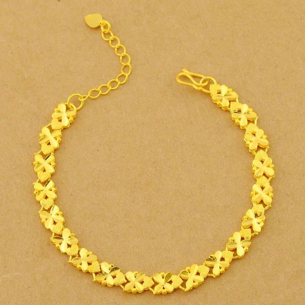 beaded, strands 24k gold bracelet carved pattern four-leaf clover for women's wedding party jewelry gifts, Black
beaded, strands 24k gold bracelet carved pattern four-leaf clover for women's wedding party jewelry gifts, Black