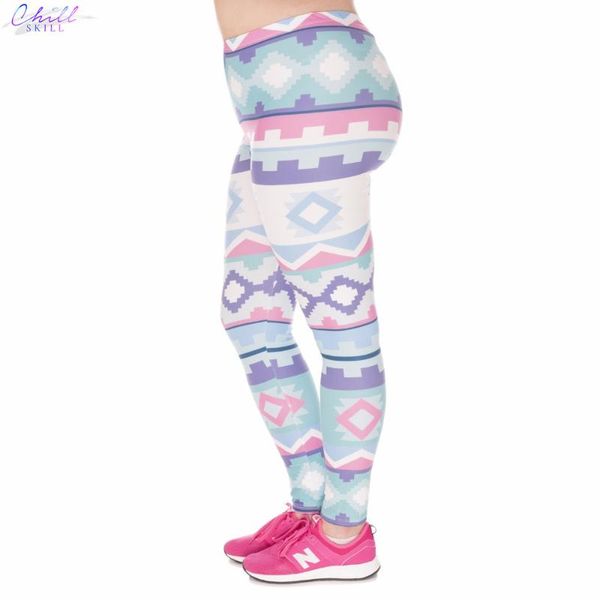 women's leggings chill skill fashion plus large size aztec green printing leggins stretch trousers pants for plump women, Black
women's leggings chill skill fashion plus large size aztec green printing leggins stretch trousers pants for plump women, Black