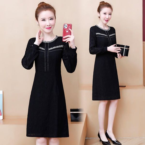 casual dresses coigarsam women dress autumn 2022 office lady long sleeve patchwork solid lace o-neck black robe vestidos, Black;gray
casual dresses coigarsam women dress autumn 2022 office lady long sleeve patchwork solid lace o-neck black robe vestidos, Black;gray