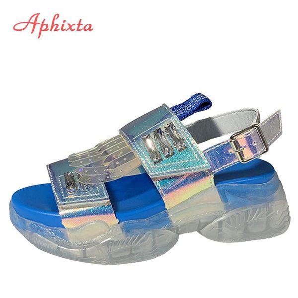 dress shoes aphixta bling platform wedges sandals women transparent sole crystals jelly 5cm heel buckle summer zapatos mujer, Black
dress shoes aphixta bling platform wedges sandals women transparent sole crystals jelly 5cm heel buckle summer zapatos mujer, Black