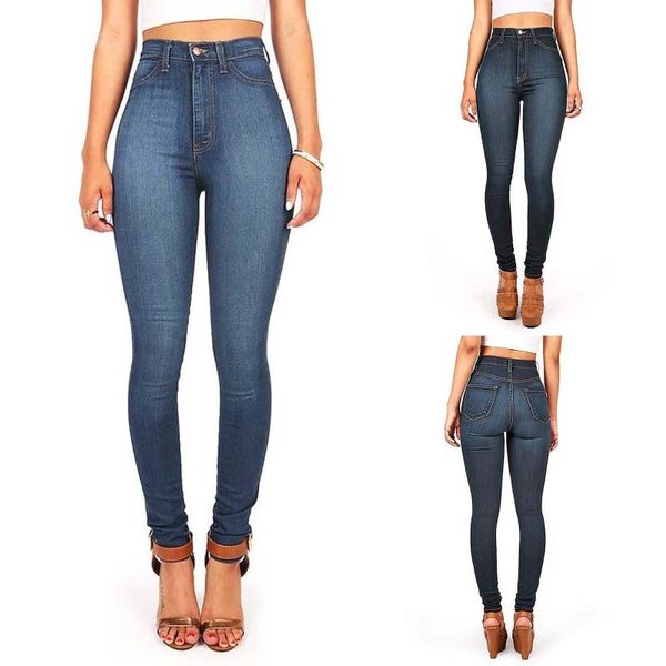 high-waisted straight jeans fashion women's stretch skinny washed denim long pencil pants 2 colors, Blue
high-waisted straight jeans fashion women's stretch skinny washed denim long pencil pants 2 colors, Blue