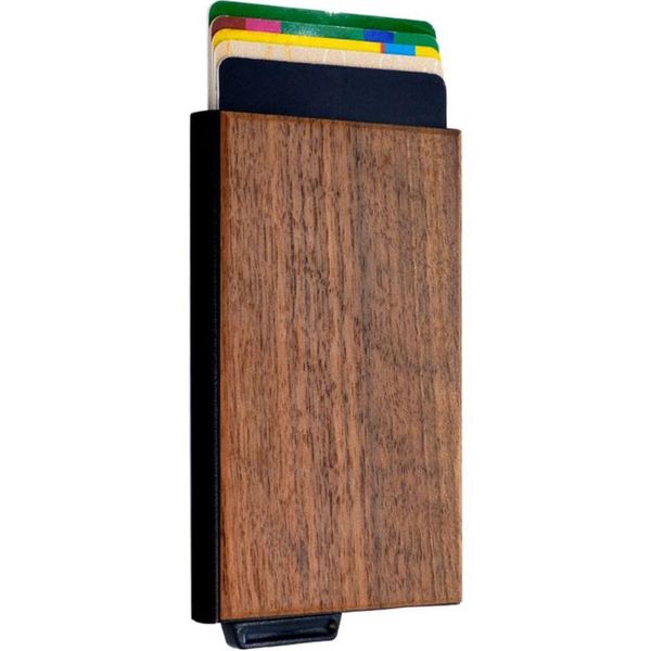 card holders rfid anti-theft for men women thin id case automatically metal wood bank wallet business mini, Brown;gray
card holders rfid anti-theft for men women thin id case automatically metal wood bank wallet business mini, Brown;gray