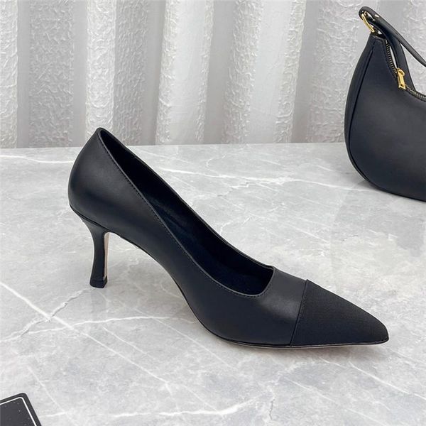 dress shoes spring and autumn women's stiletto high-heeled pointed fart color matching stitching fashion party, Black
dress shoes spring and autumn women's stiletto high-heeled pointed fart color matching stitching fashion party, Black