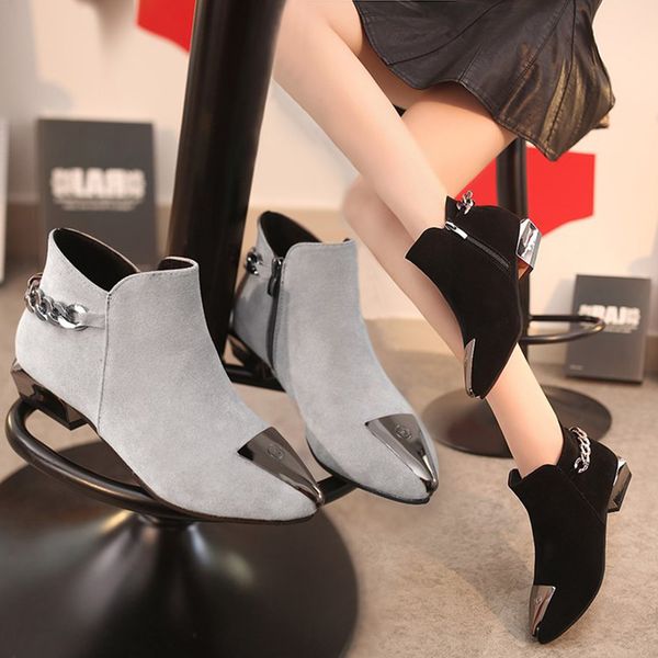 boots arrival fashion women tip iron head grinded rough-heeled martin pointed low heel boots shoes, Black
boots arrival fashion women tip iron head grinded rough-heeled martin pointed low heel boots shoes, Black