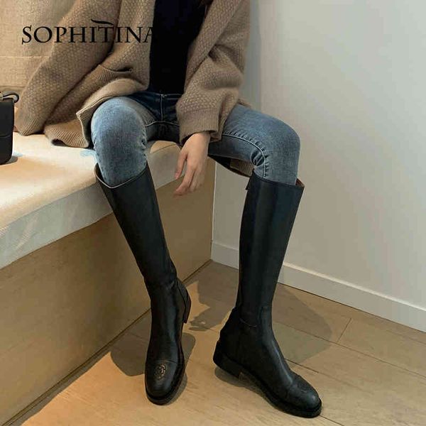 sophitina women knee-high boots fashion floral genuine leather zipper antiskid shoes round toe mid heel casual lady shoes so893 210513, Black
sophitina women knee-high boots fashion floral genuine leather zipper antiskid shoes round toe mid heel casual lady shoes so893 210513, Black