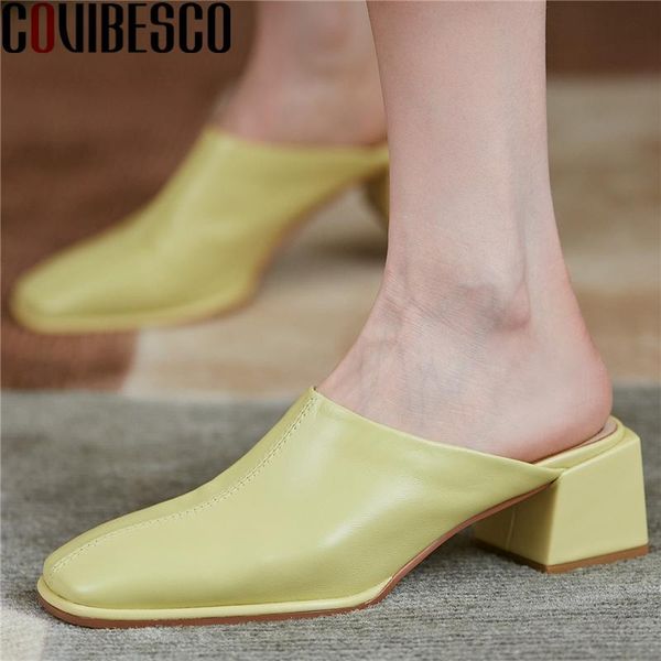 sandals covibesco mules genuine leather spring summer women concise casual fashion slippers thick heels square toe shoes woman, Black
sandals covibesco mules genuine leather spring summer women concise casual fashion slippers thick heels square toe shoes woman, Black