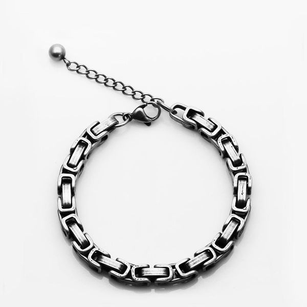 link, chain titanium steel bracelet stainless jewelry retro grey emperor fashion trend, Black
link, chain titanium steel bracelet stainless jewelry retro grey emperor fashion trend, Black