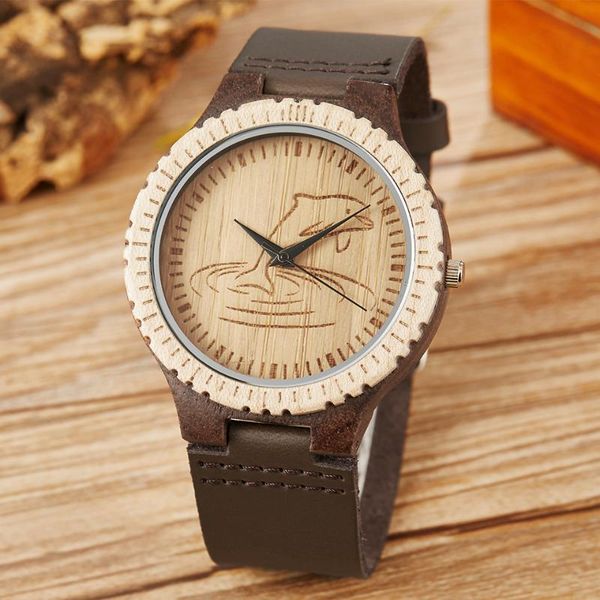 wristwatches customized wood watch men women simple natural wooden wrist watches dolphin laser engraved genuine leather couple quartz clock, Slivery;brown
wristwatches customized wood watch men women simple natural wooden wrist watches dolphin laser engraved genuine leather couple quartz clock, Slivery;brown