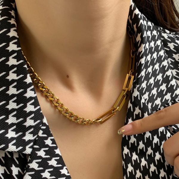 chains zj hip hop statement industry 8mm thick cuban splicing chain necklaces women stainless steel kpop street style chokers wholesale, Silver
chains zj hip hop statement industry 8mm thick cuban splicing chain necklaces women stainless steel kpop street style chokers wholesale, Silver